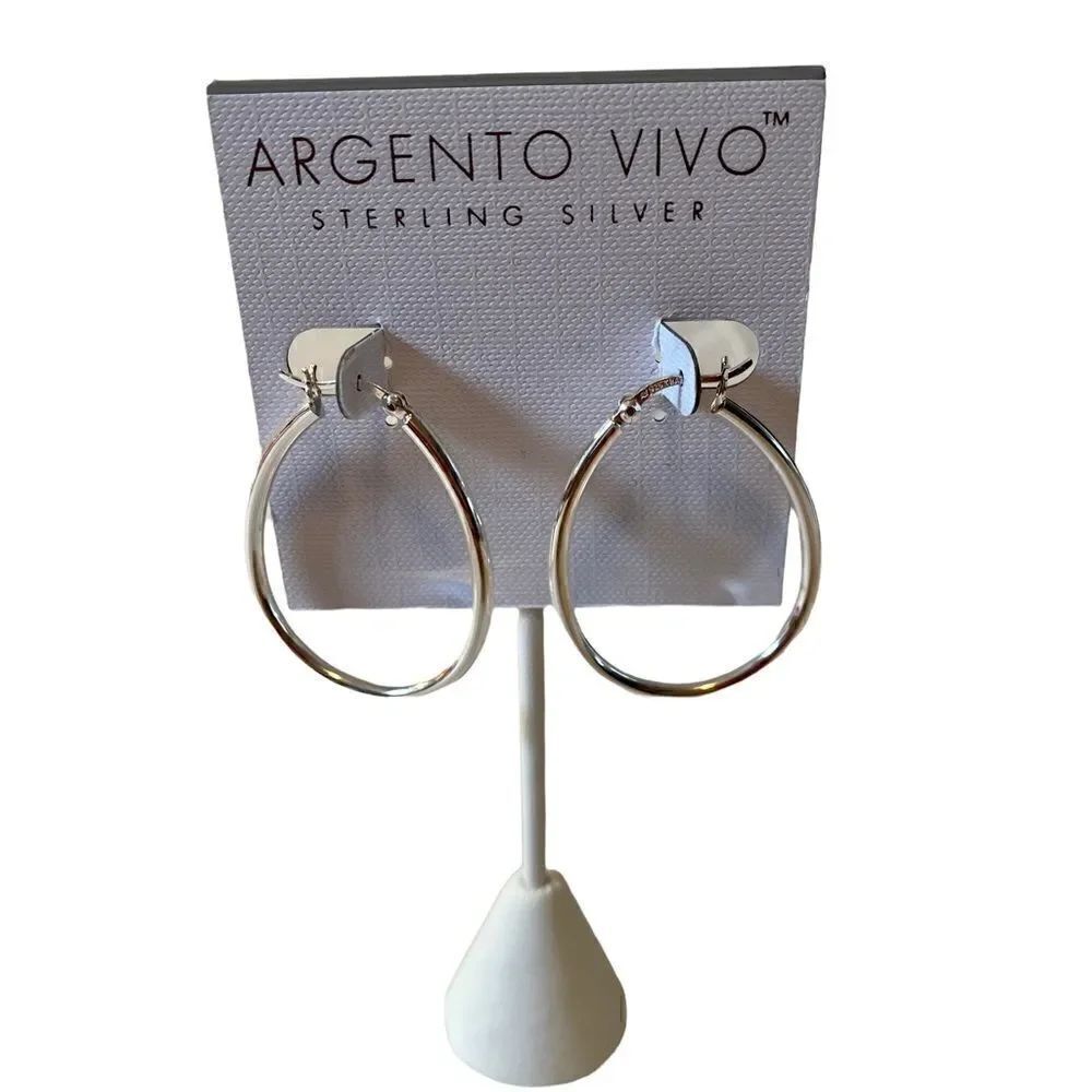 Argento Vivo Sterling Silver Oval Hoops.